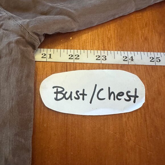 Karen Arnold Brown Silk Button-Up Shirt With Embroidered Stars Vintage - Picture 4 of 6